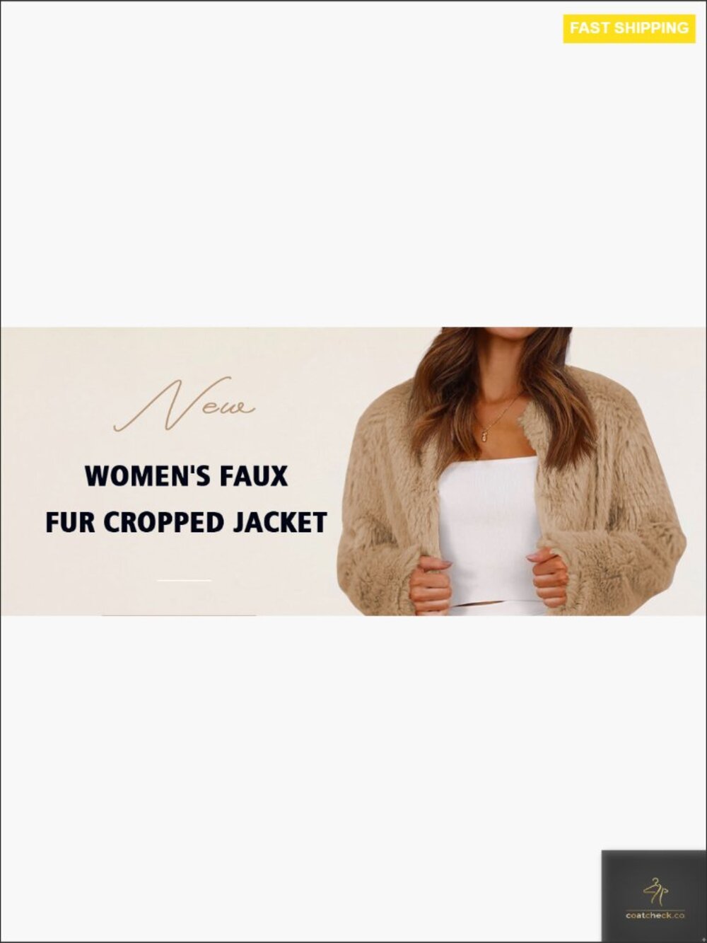 Faux Fur Cropped Jacket Open Front Long Sleeve Outerwear Chic Y2K - Picture 7 of 7